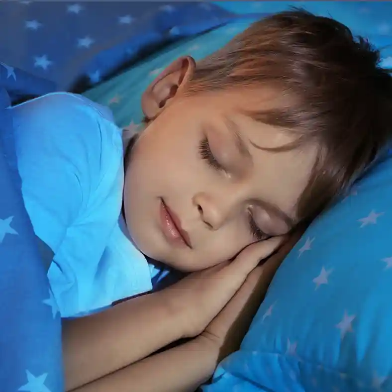 Nigh Light Cube - Boy sleeping with night light